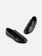 Black Perm Intentionally Blank Shoe Black Leather Loafer 