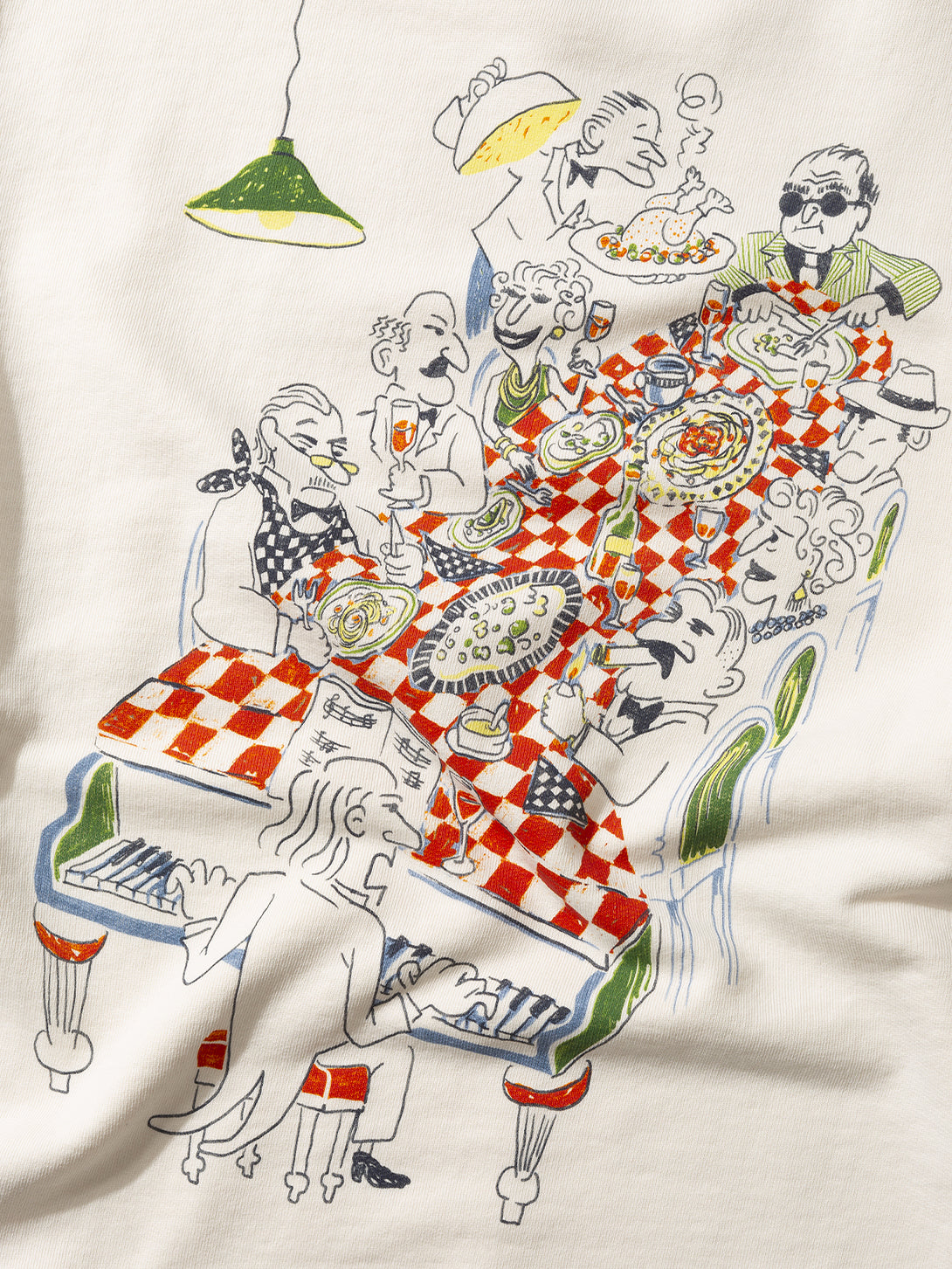 Off White Piano Bar Sweatshirt Mens Edmmond Studios Cotton Pullover Crewneck Sweatshirt 