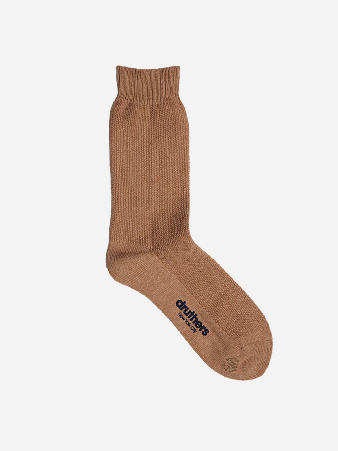 Fox Brown Organic Cotton Pique Dress Sock Druthers Socks