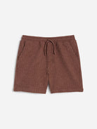 Brown Sorrento Shorts Mens Striped Brown Drawstring Shorts Percival Clothing 
