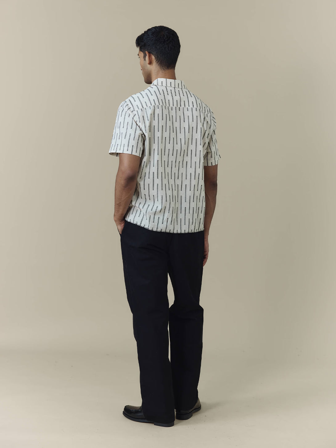 Ecru Nancy Clerk Shirt Mens Button Up Short Sleeve Woven Shirt Pattern Percival Clothing 
