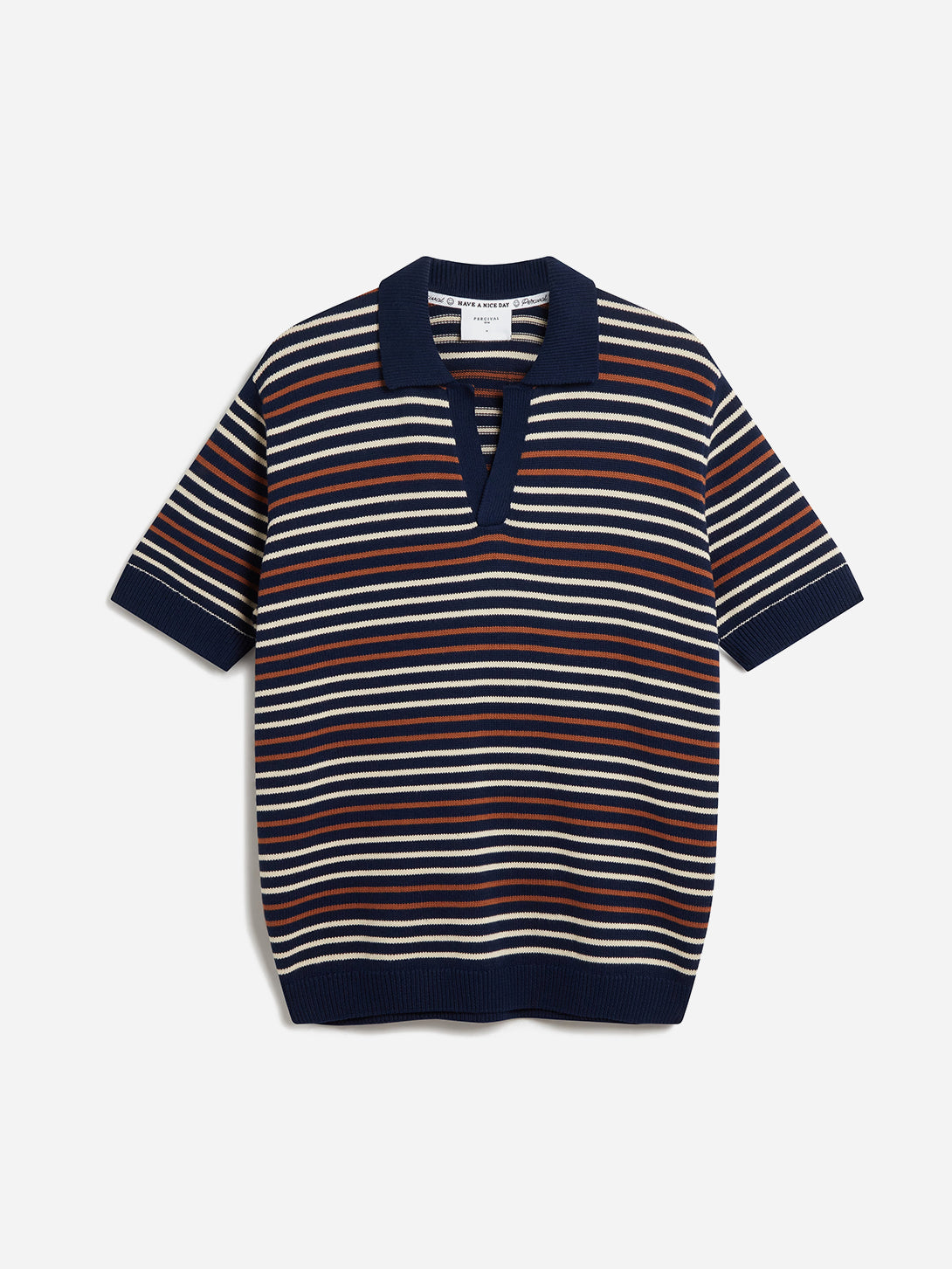 Douglas / Navy Casa Martini Fitted Polo Mens Striped Polo Shirt Percival Clothing 