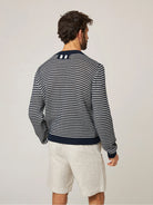 Navy Island Crochet Jumper Mens Knitted Pattern Stripe Pullover Peregrine Clothing 