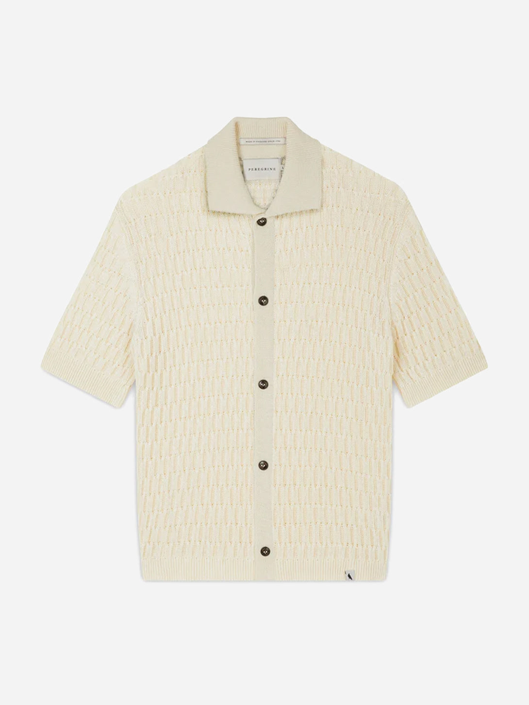 White Cove Knitted Shirt Mens Knit Button Up Short Sleeve Shirt Peregrine Clothing 