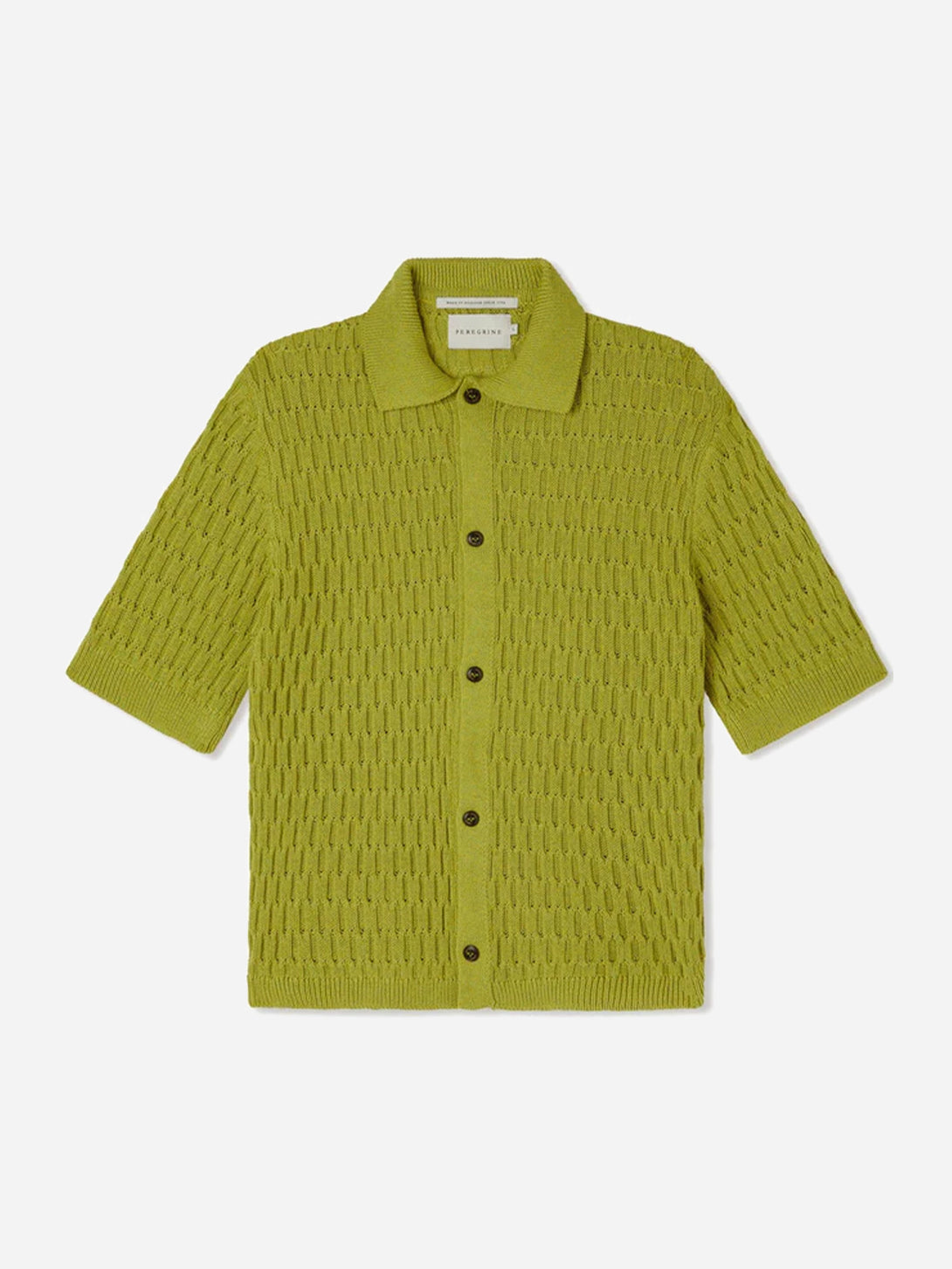 Lime Cove Knitted Shirt Mens Knit Button Up Short Sleeve Shirt Peregrine Clothing 