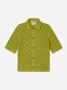Lime Cove Knitted Shirt Mens Knit Button Up Short Sleeve Shirt Peregrine Clothing 