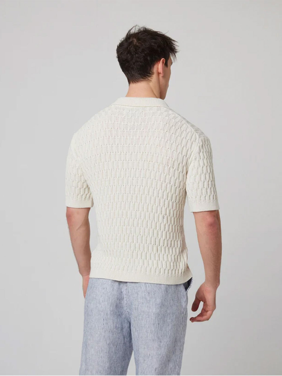White Cove Knitted Shirt Mens Knit Button Up Short Sleeve Shirt Peregrine Clothing 