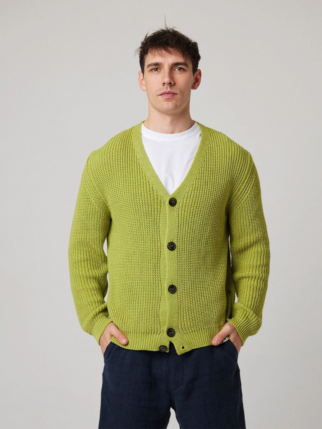 Lime  River Cardigan Peregrine Clothing Cotton Cardigan Mens 