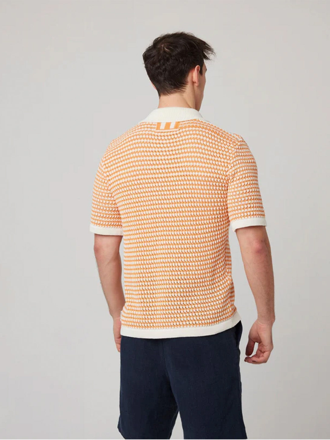 Apricot Island Crochet Shirt Mens Collared Button Up Short Sleeve Knit Shirt Peregrine Clothing 