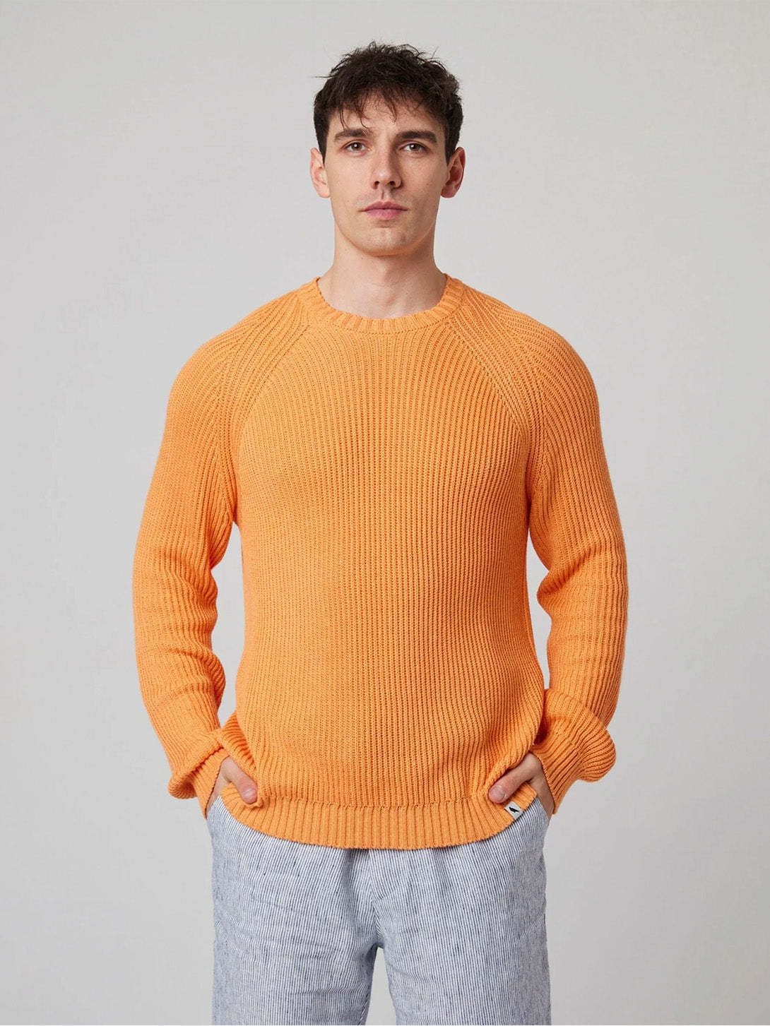 Apricot Harry Crew Jumper Mens Cotton Knit Pullover Peregrine Clothing 