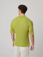 Lime Cove Knitted Shirt Mens Knit Button Up Short Sleeve Shirt Peregrine Clothing 