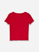 Tulip Red Romero Tee Womens Short Sleeve Red Tee Shirt New Society 