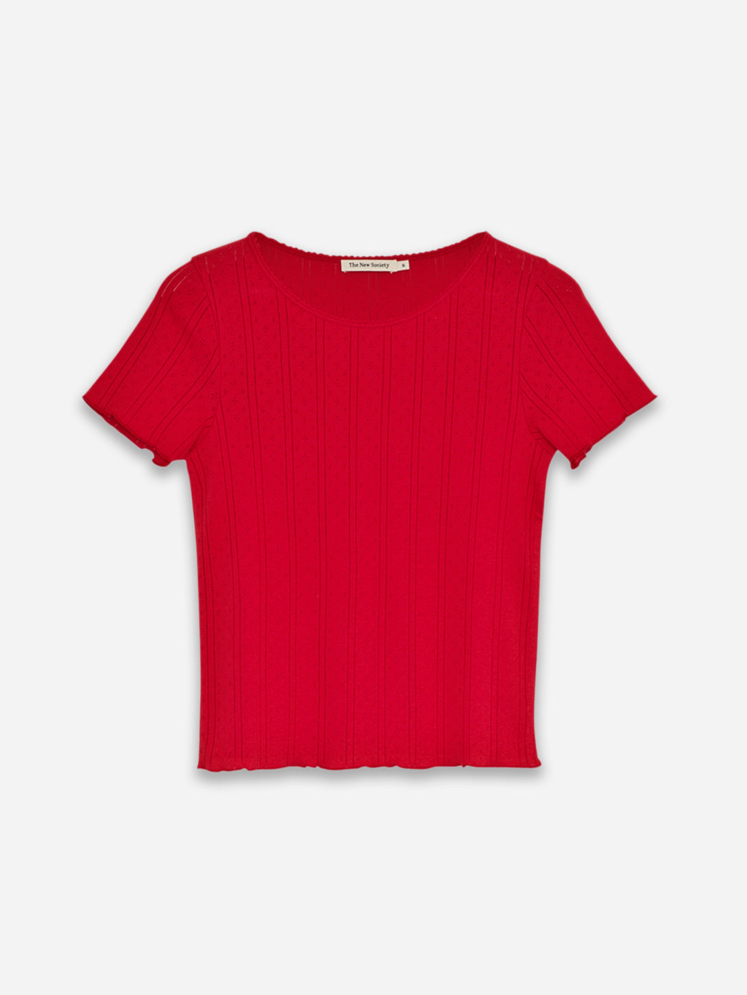 Tulip Red Romero Tee Womens Short Sleeve Red Tee Shirt New Society 