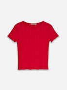 Tulip Red Romero Tee Womens Short Sleeve Red Tee Shirt New Society 