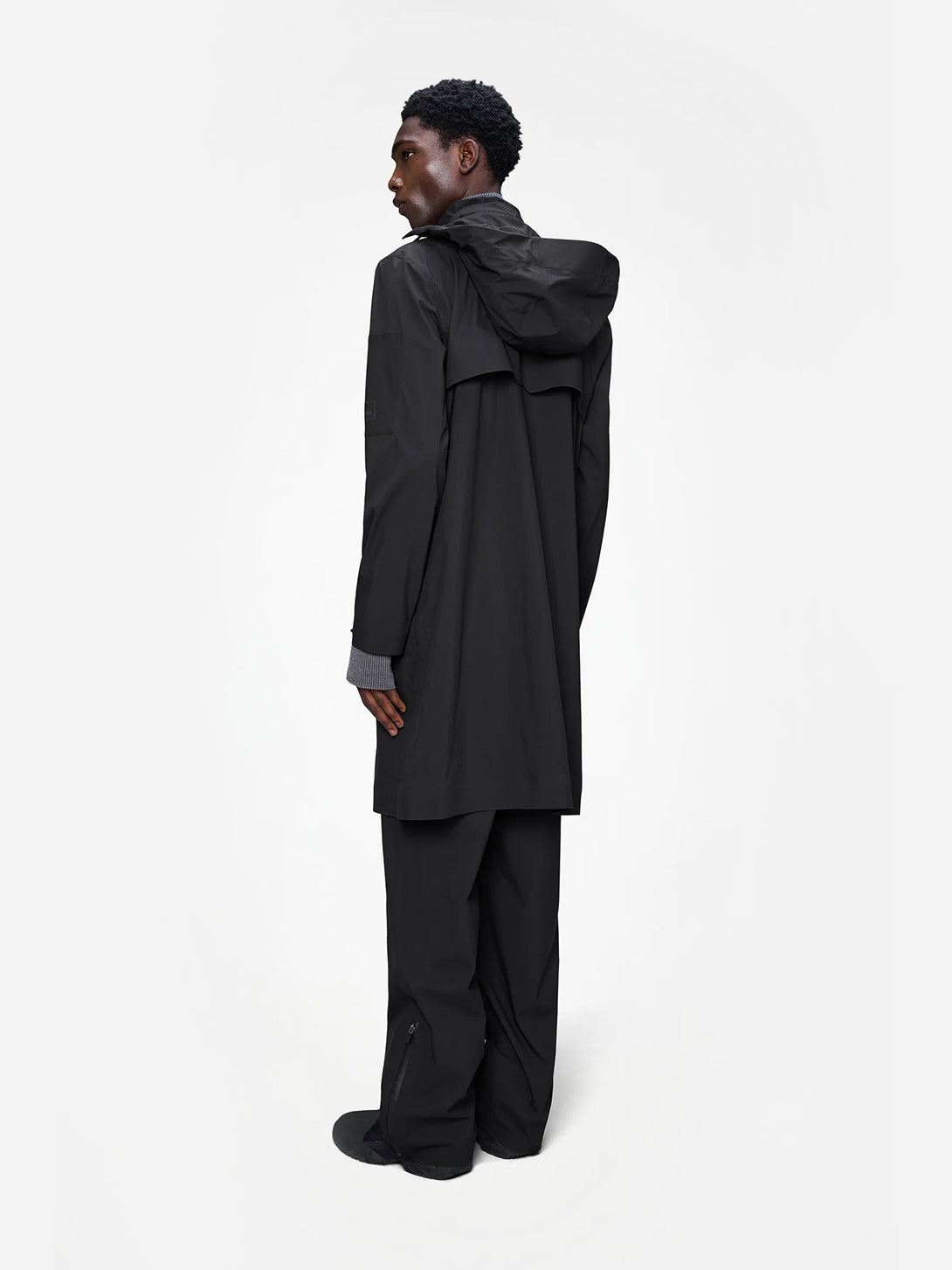 Black Suva Hardshell Coat W3 Mens Long Polyester Rain Coat Rains 
