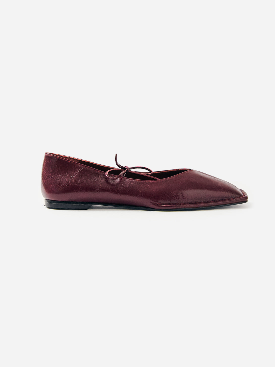 Burgundy Sway Womens Leather Flats Shoes Aloha 