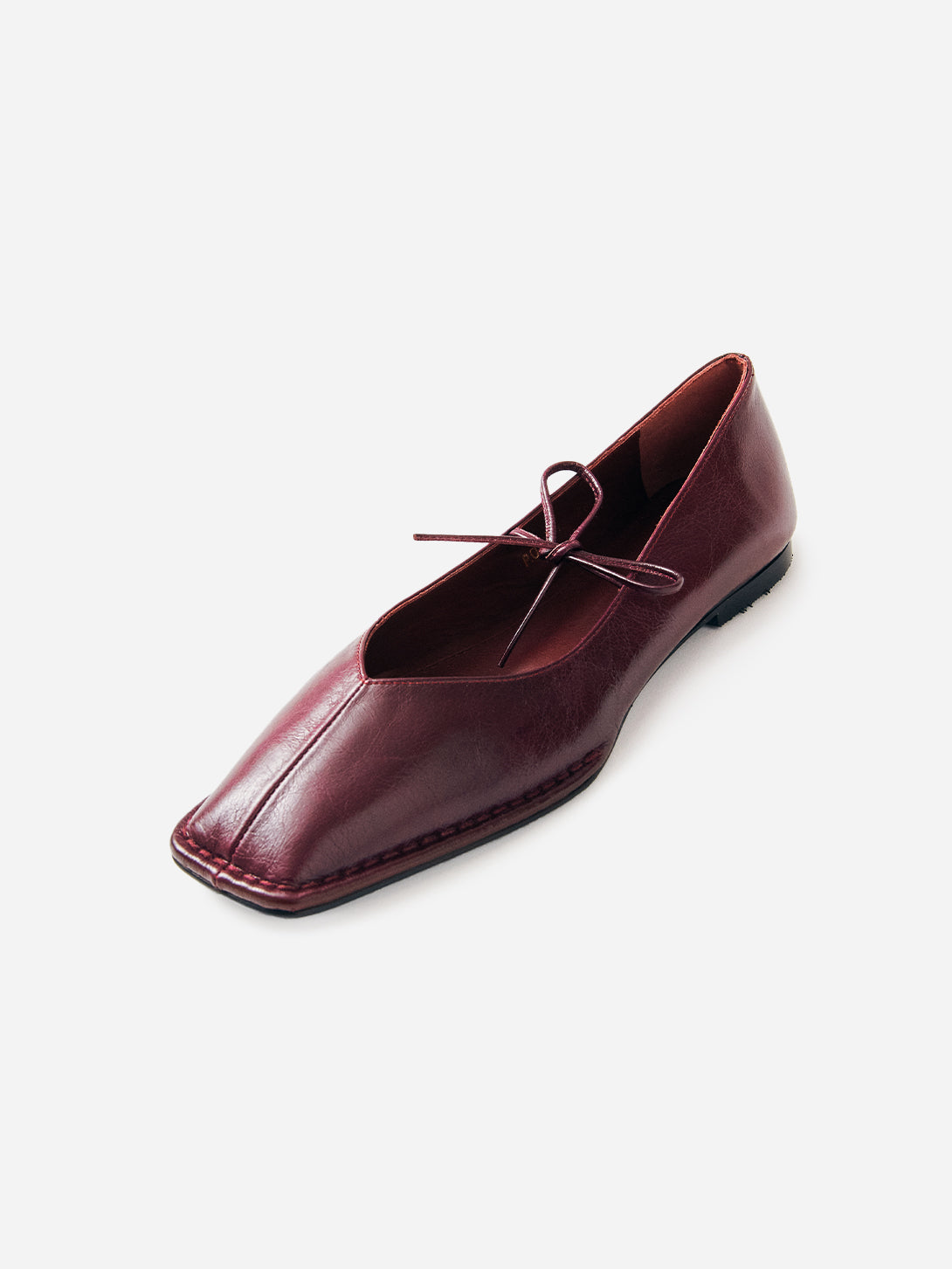 Burgundy Sway Womens Leather Flats Shoes Aloha 