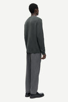 Dark Grey Mel Sabertil Trousers Mens Pleated Pants Samsoe Samsoe 