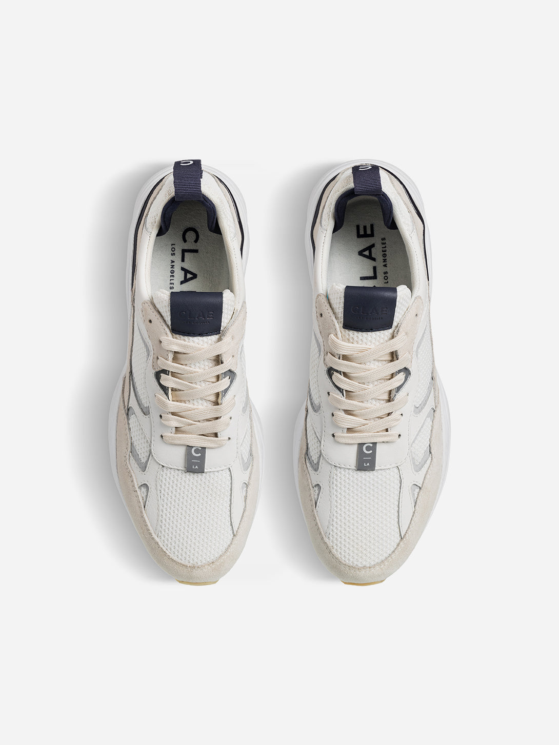 White Off White Navy Salazar Clae Sneakers Clae Footwear Los Angeles 