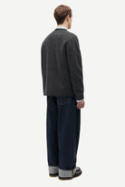 Dar Grey Mel Sarick Sweater Mens Henley Sweater Pullover Samsoe Samsoe 
