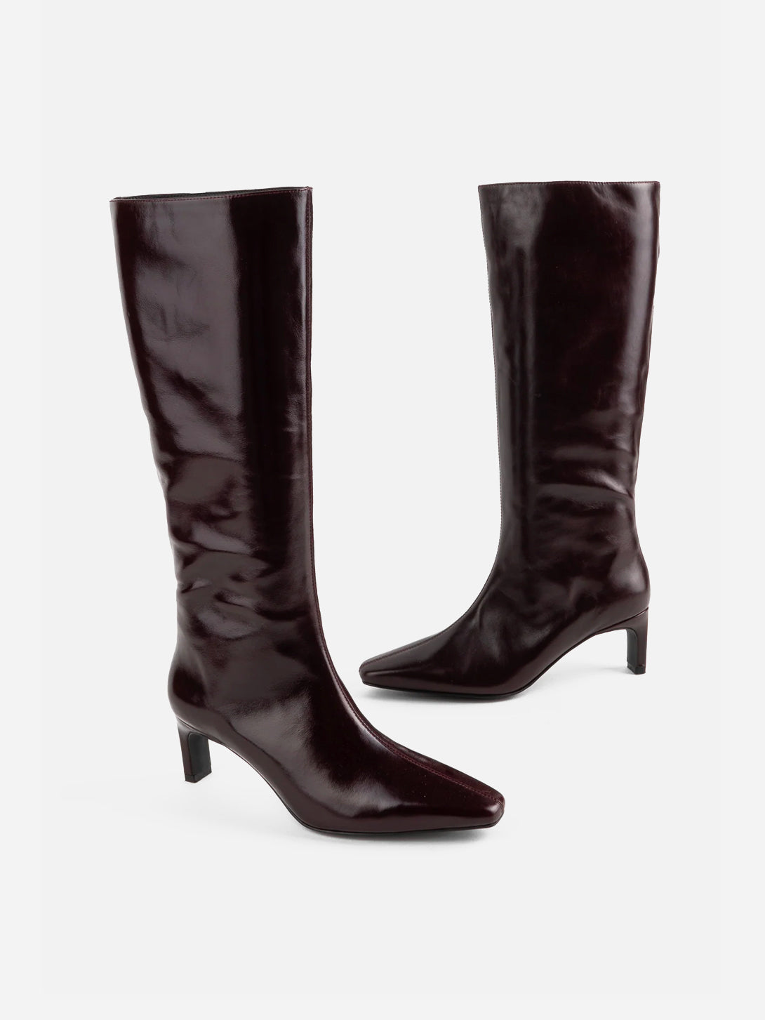 Maroon Seville Womens Intentionally Blank High Leather Boots 