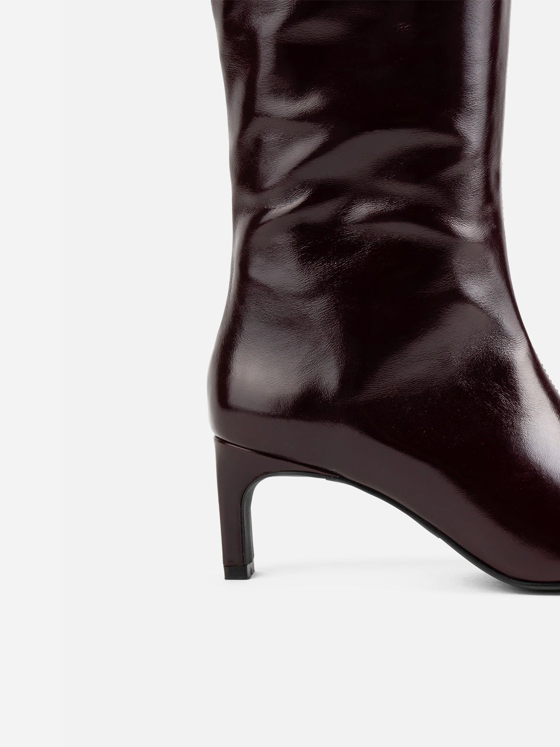 Maroon Seville Womens Intentionally Blank High Leather Boots 