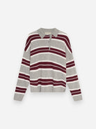 Spin Stripe Spin Woman Polo Womens Knit Striped Polo Long Sleeve The New Society 
