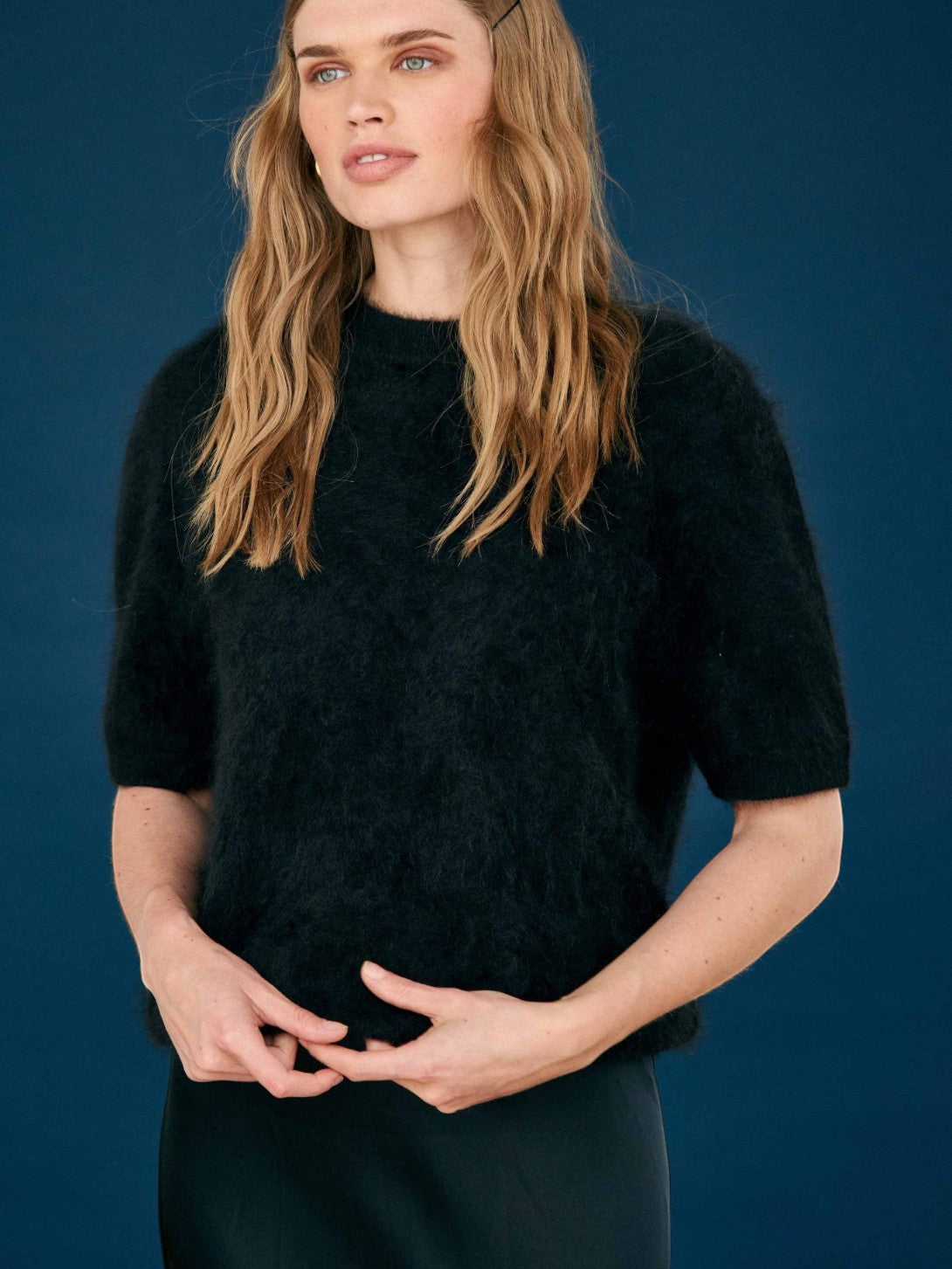 Black Oversized Brushed T Shirt Womens T Shirt Jumper1234