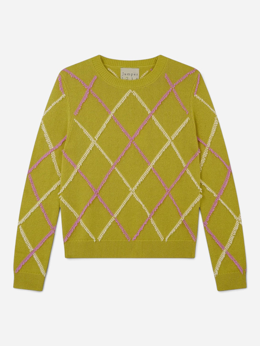 Green Oasis Argyle Outline Crew Womens Sweater Pullover Jumper1234