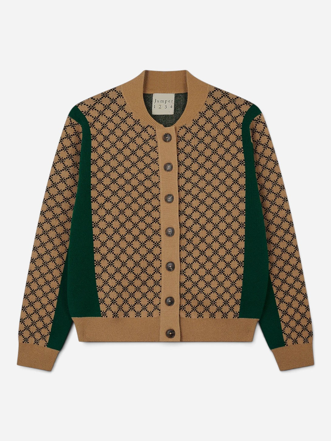 Vicuna Graphic Sport Block Check Cardigan Womens Cardigan Jumper1234
