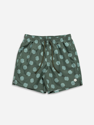 Balsam Green Pr Men's Swim Printed Twill Shorts