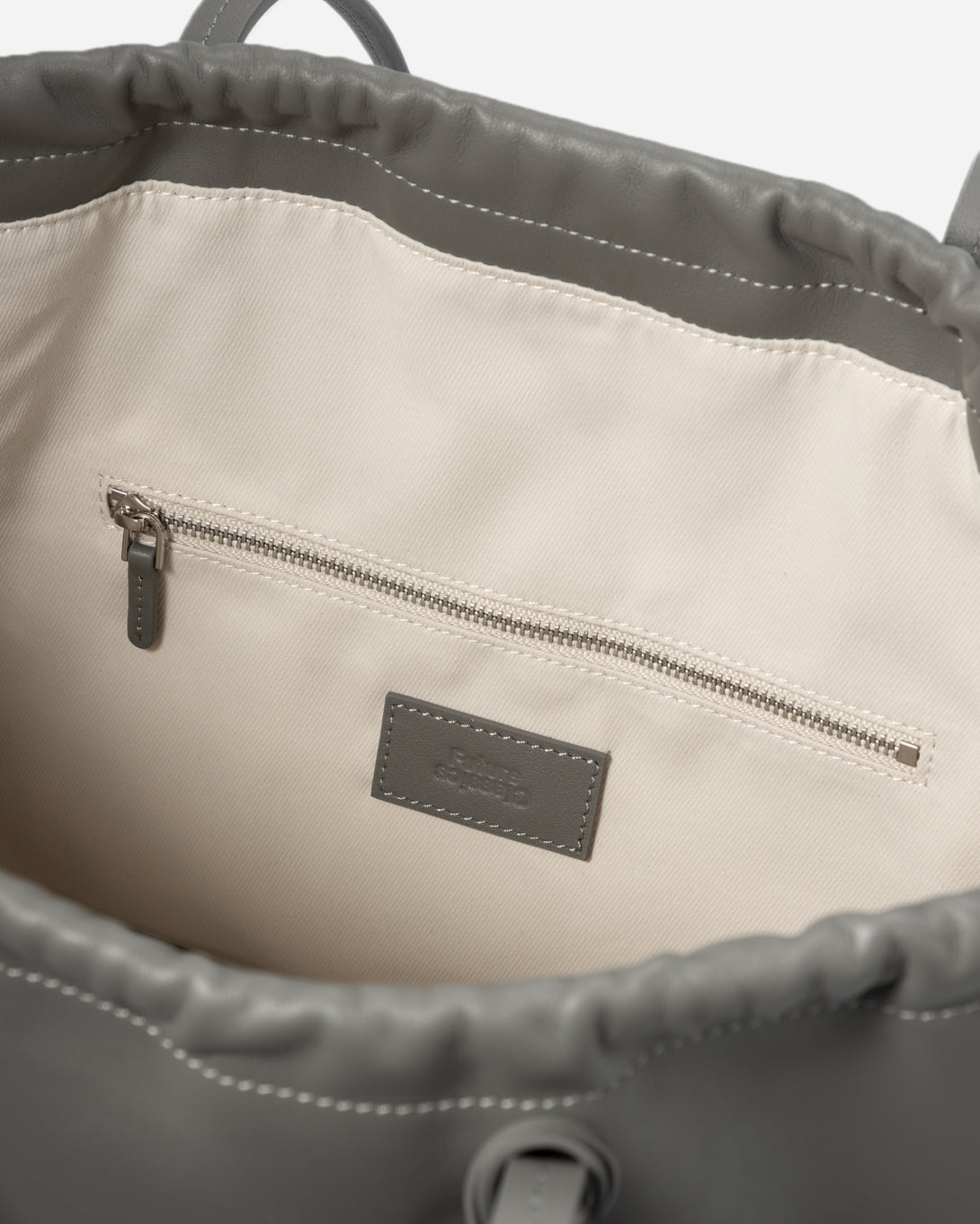 Flint Grey / OS Large Pull Tote Lined Drawstring Tote bag