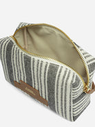 Caramel X Canvas Stripes Cosmetic Pouch Womens Essentials Holder Small Compact