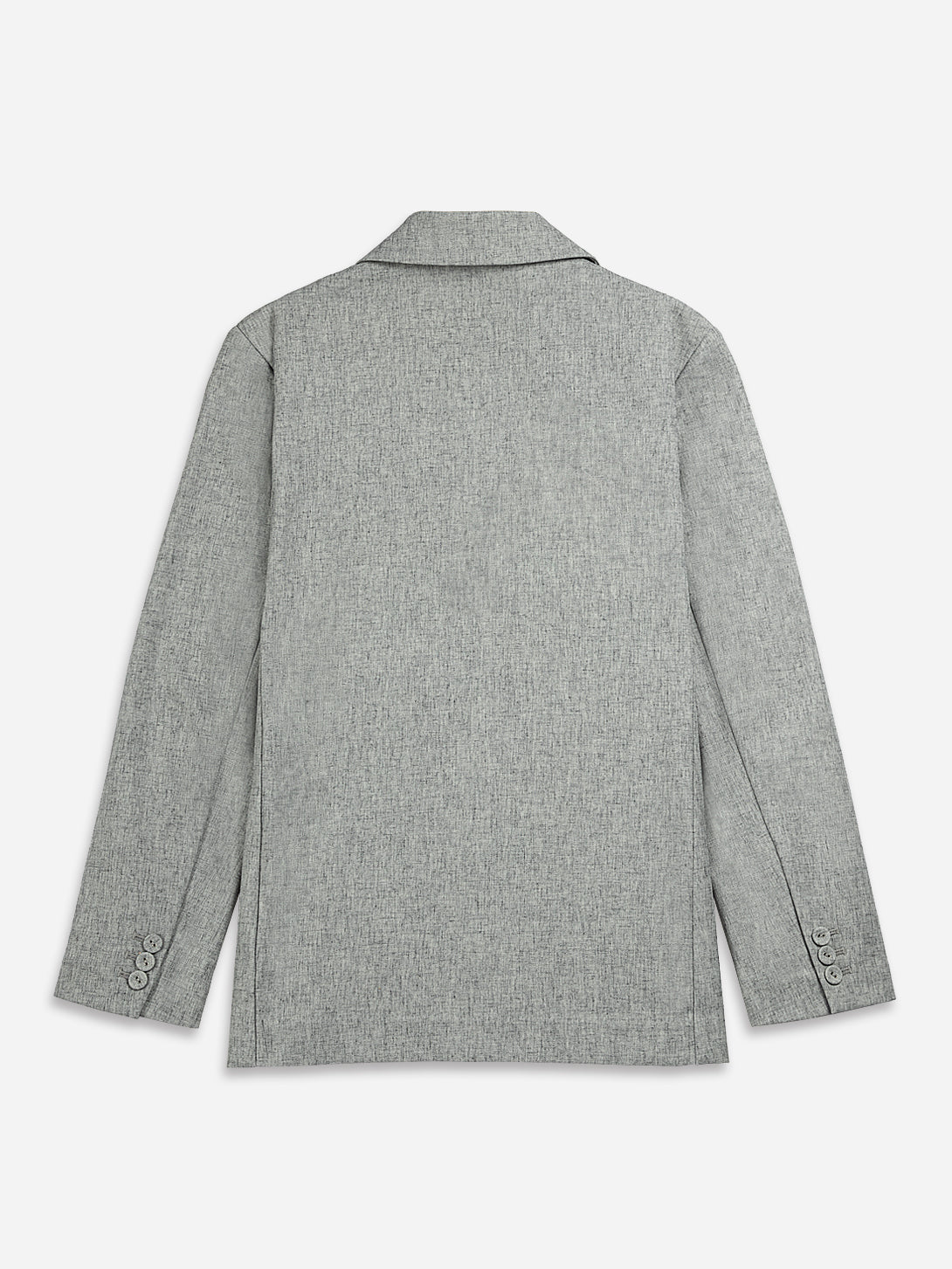 Heather Dk Shadow Classic Blazer Double Pocket Two Button Blazer