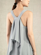 Light Blue Drape Dress Womens Summer Long Dress
