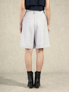 Flint Grey Heather Pleated Shorts Womens Future Classics Polyester Shorts