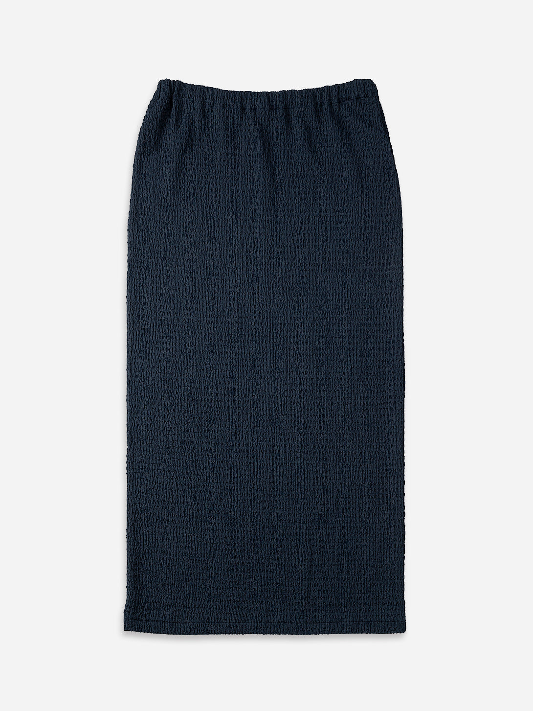 Navy Blazer Elastic Waistband Skirt Womens Textured Long Skirt