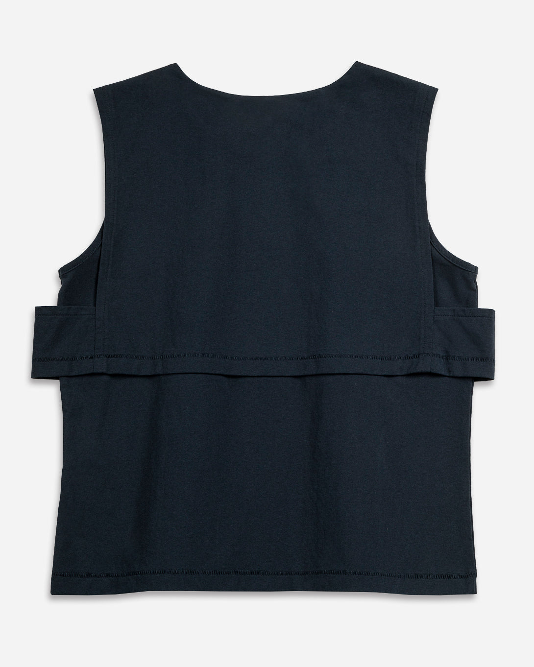 Navy Blazer Double Layer Tank Womens Sleeveless Summer Shirt