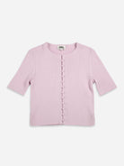 Blushing Pink Button Up SS Sweater 