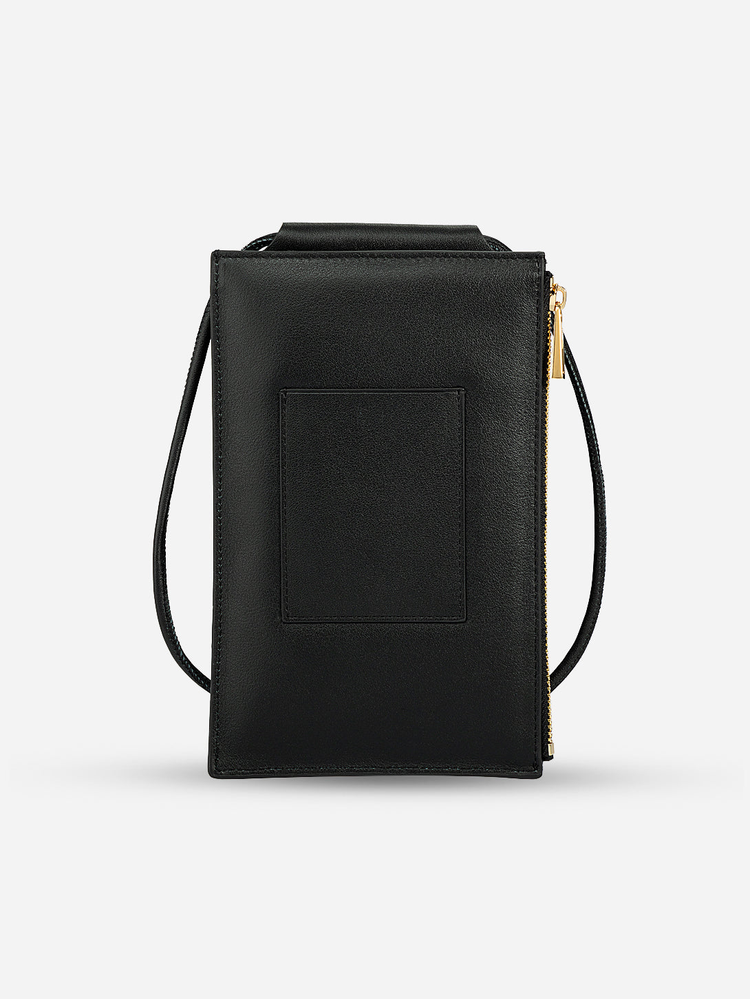 Black Pocket Crossbody Bag Womens Small Carrying Case Strap