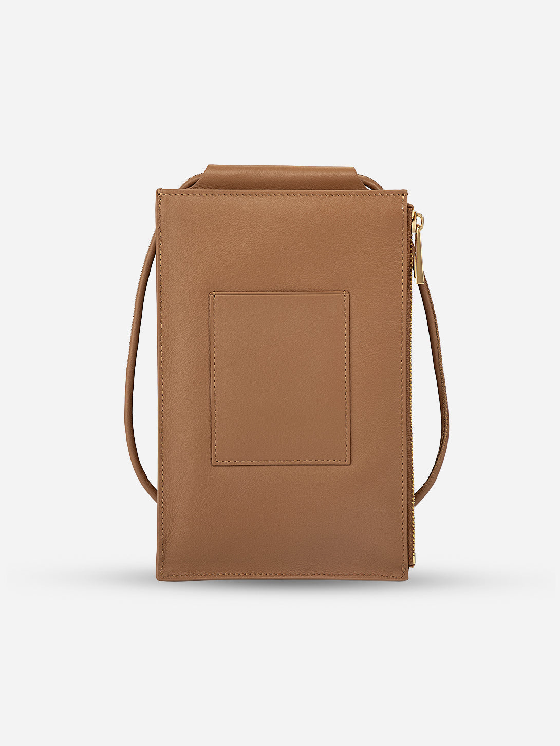 Caramel Pocket Crossbody Bag Womens Small Carrying Case Strap