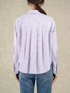 Pastel Lilac Stripe Flocking Bubbles Boxy Shirt Womens Future Classics Patterned Long Sleeve