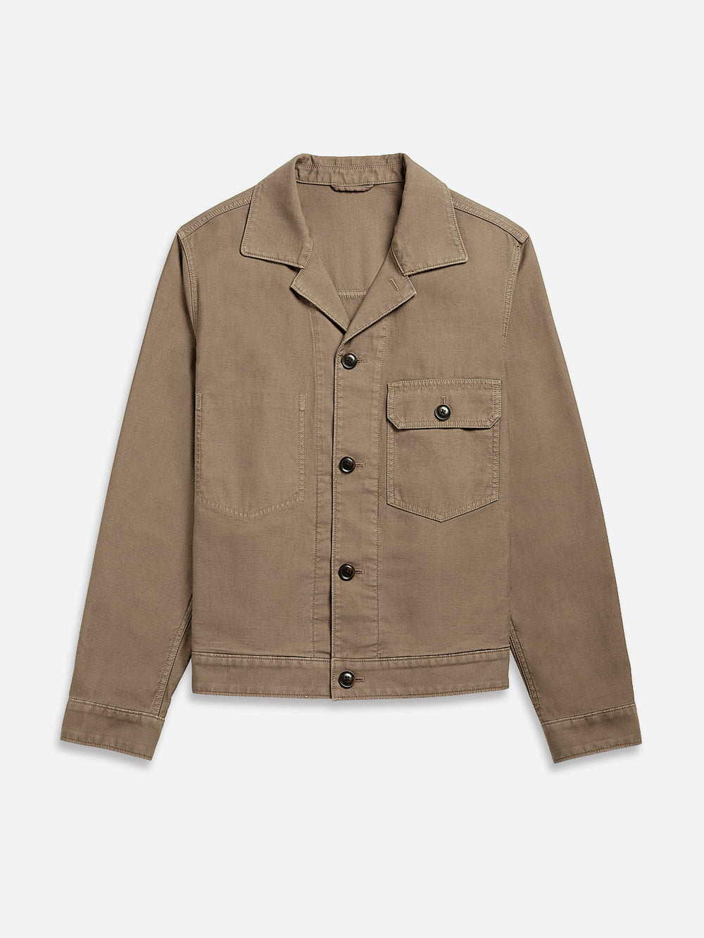 Dk Brown Elliot Garment Dyed Jacket Mens Worker Outerwear Button Closure