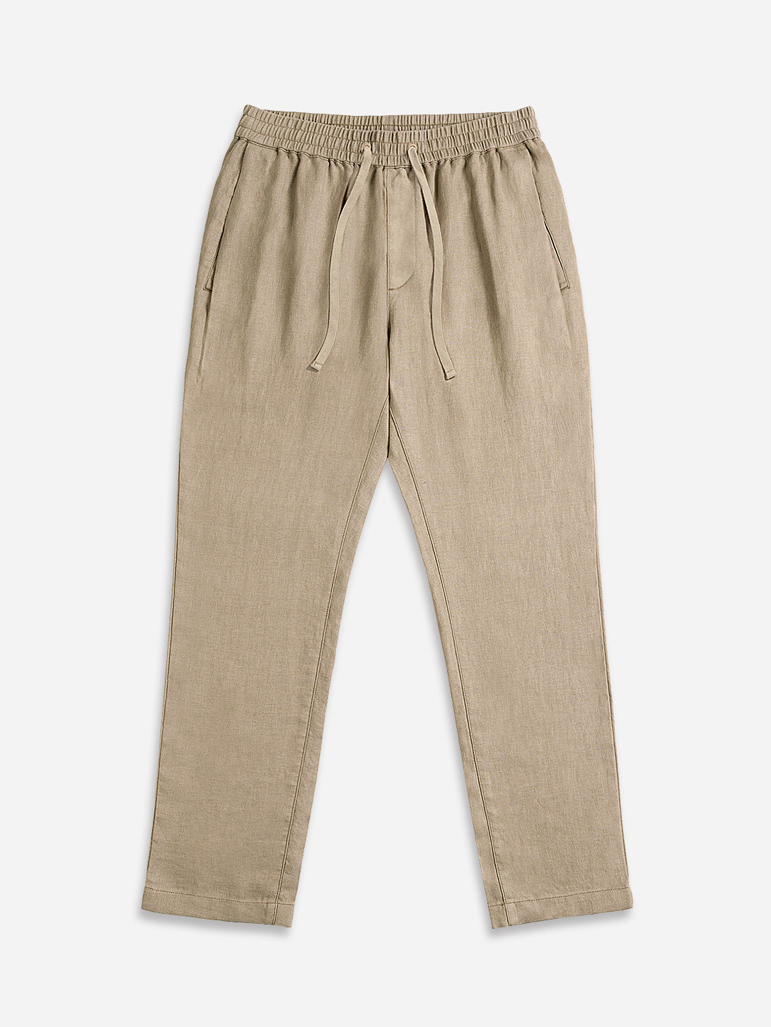 Khaki Ward Linen Pants Mens ONS Sumer Linen Drawstring Trouser Pockets 100% Linen