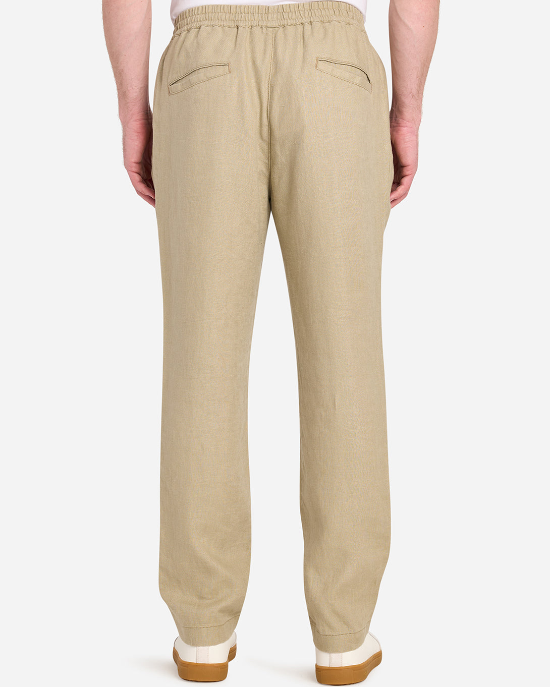 Khaki Ward Linen Pants Mens ONS Sumer Linen Drawstring Trouser Pockets 100% Linen