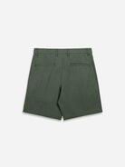 Agave Green Modern Slub Shorts Mens Pleated Lightweight
