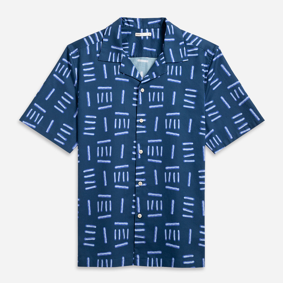 Dk Denim Print Rockaway Printed Shirt Camp Collar Short Sleeve Shirt