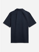 Navy Rockaway Micro Mesh Shirt Mens Textured Camp Collar Shirt
