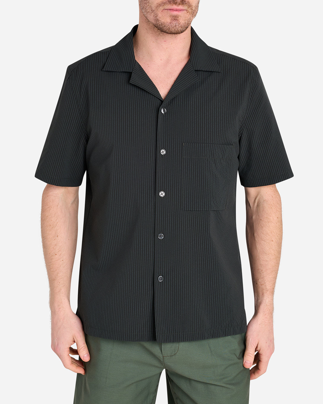 Dk Pine Rockaway Micro Mesh Shirt Mens Textured Camp Collar Shirt