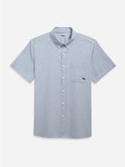 NAVY/WHITE STRIPE Fulton Stripe Oxford Shirt Mens Logo Short Sleeve Button Down